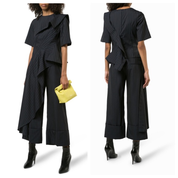 MONSE Pants - Monse Pinstripe Trousers and matching Asymetric peplum top